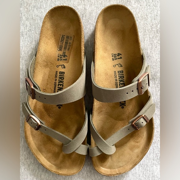 Birkenstock Shoes - Birkenstock Women’s Size 41 US 10 Mayari Stone Leather Slip On Sandals